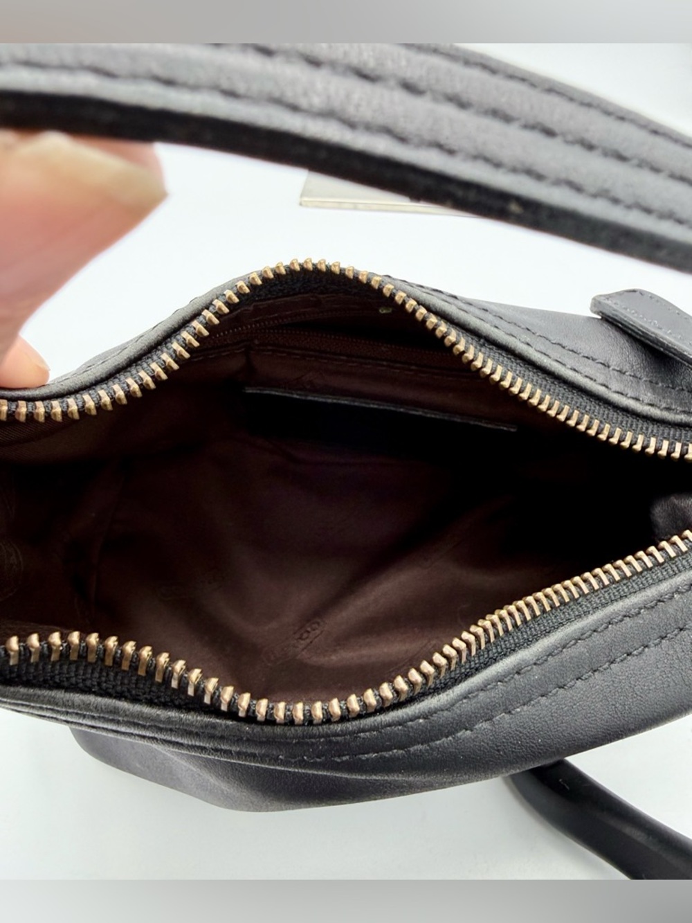 Vintage Coach Legacy West 9844 Small Black Leather Demi Baguette Hobo Bag - Picture 8 of 9